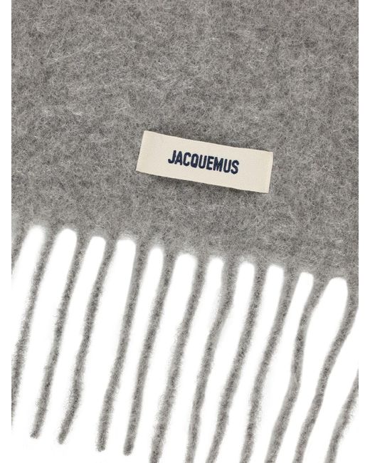 Jacquemus L'echarpe Carro モヘアブレンドマフラー Gray