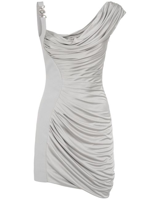 Versace Gray Minikleid Aus Drapiertem Viskosejersey