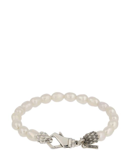 Petit bracelet en perles baroque Emanuele Bicocchi pour homme en coloris White