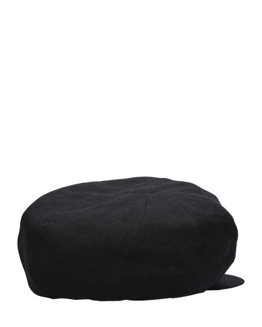 Yohji Yamamoto Black Casqutte Flax Twill Hat for men