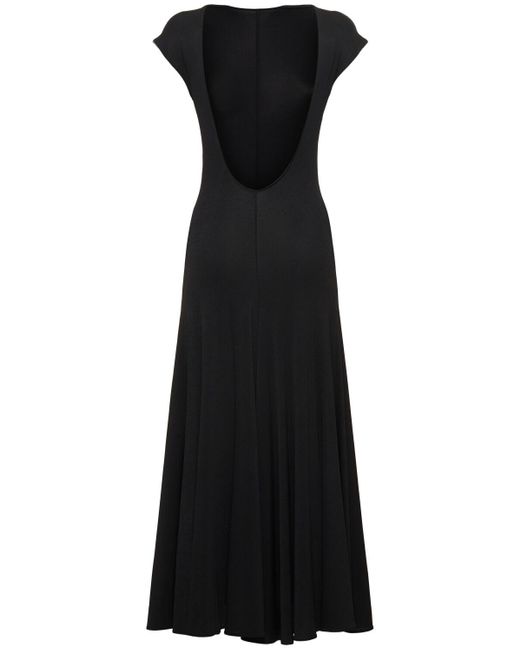 Magda Butrym Black Jersey Flared Long Dress