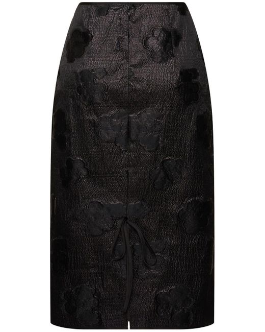 CECILIE BAHNSEN Black Allegra Kumo Fil-coupé Midi Skirt