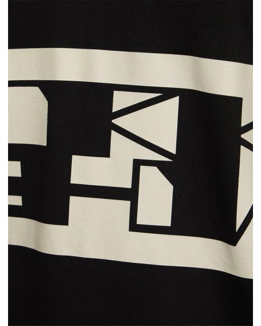 T-shirt en coton imprimé level t Rick Owens pour homme en coloris Black