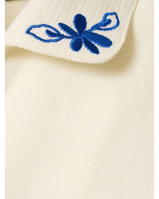 ANDERSSON BELL Blue May Embroidered Linen & Cotton Shirt for men