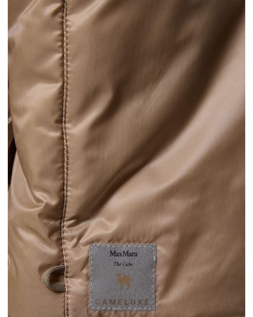 Max Mara Natural Greenh Padded Tech Puffer Jacket W/ Hood