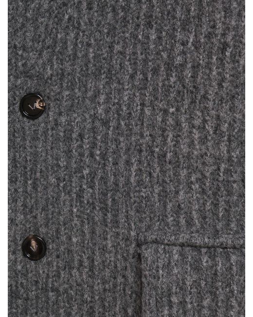 Manteau en maille de feutre de laine Bottega Veneta pour homme en coloris Gray