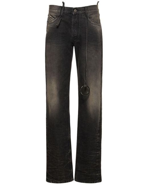 The Attico Black Denim Straight Jeans W/ Ring Detail