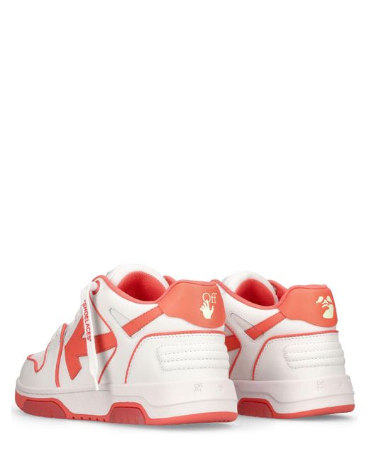 Off-White c/o Virgil Abloh Red 30mm Out Of Office Leather Sneakers