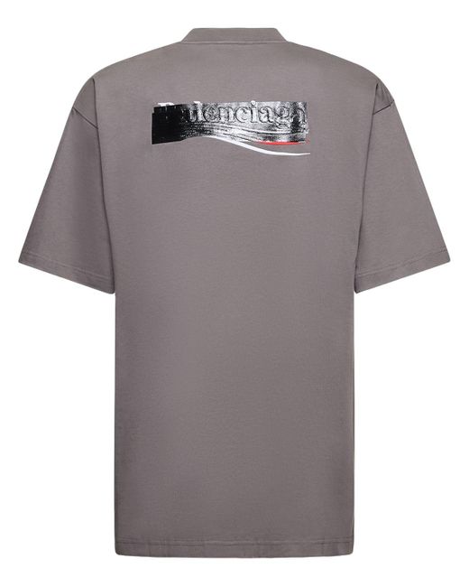 Balenciaga Gray Gaffer Oversized Logo-embroidered Appliquéd Cotton-jersey T-shirt for men