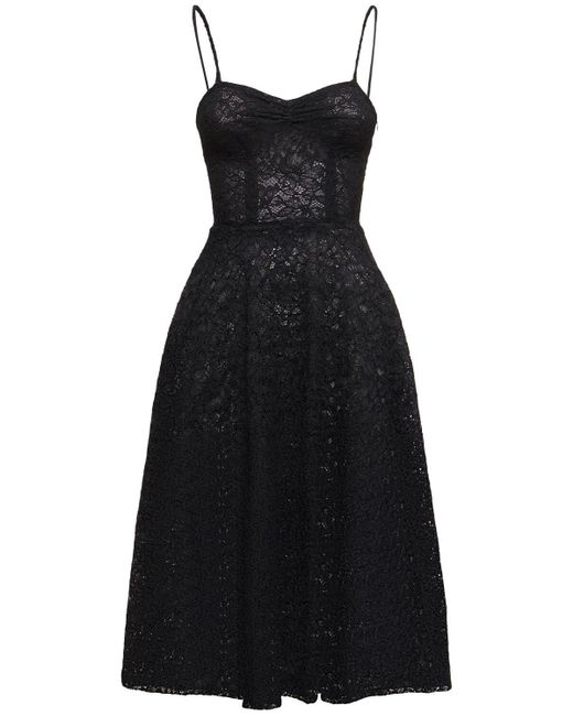 Ermanno Scervino Black Flared Lace Midi Dress