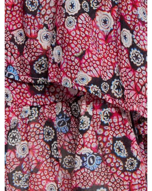 Isabel Marant Red Jocadia Printed Cotton Voile Mini Skirt