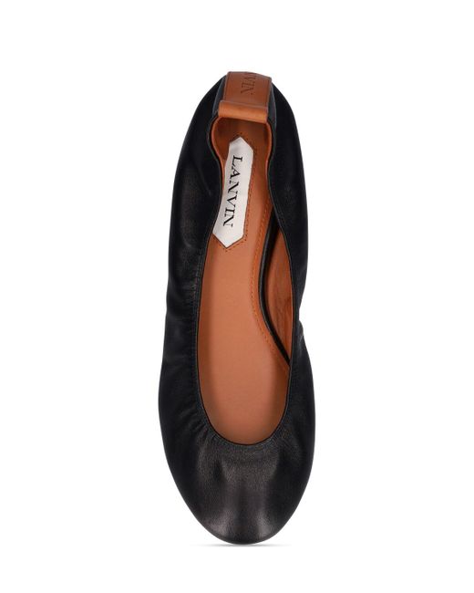 Lanvin Leather Ballerina Flats in Brown Lyst UK