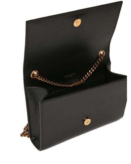 Petit sac porté épaule en cuir kate Saint Laurent en coloris Black