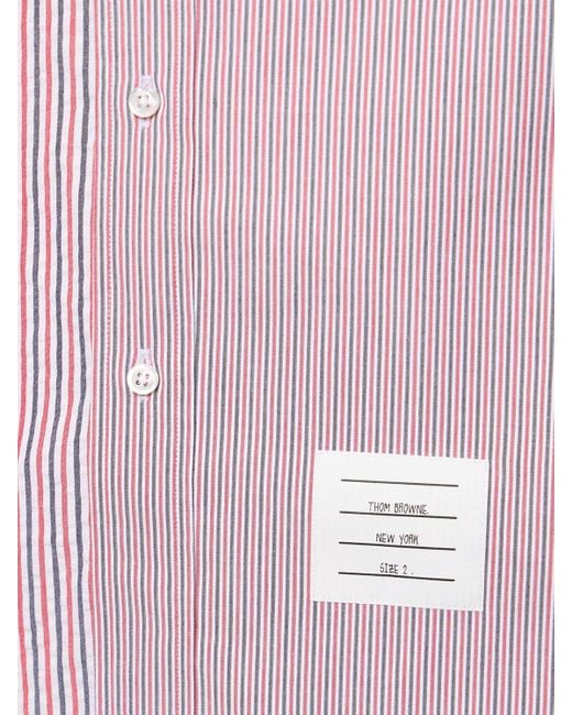 Thom Browne Gerades Hemd Aus Baumwolle Mit Knopfkragen in Pink für Herren