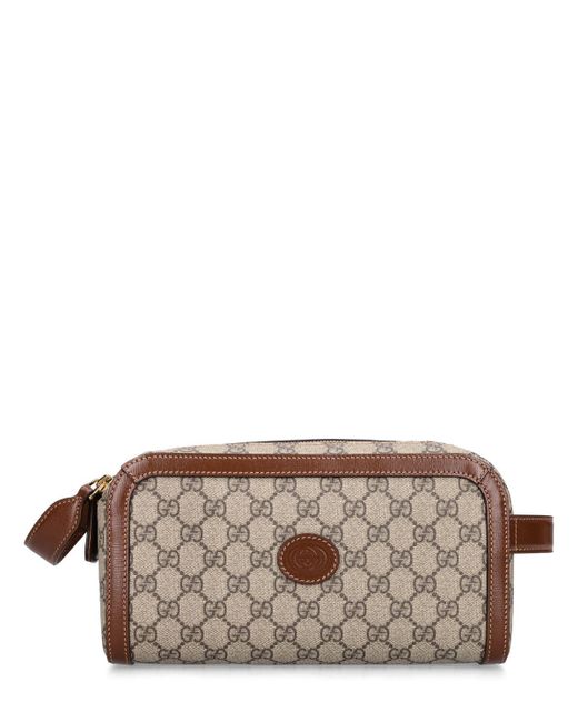 Gucci Brown gg Printed Toiletry Case for men