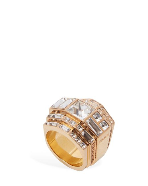 Versace Metallic Crystal Thick Ring