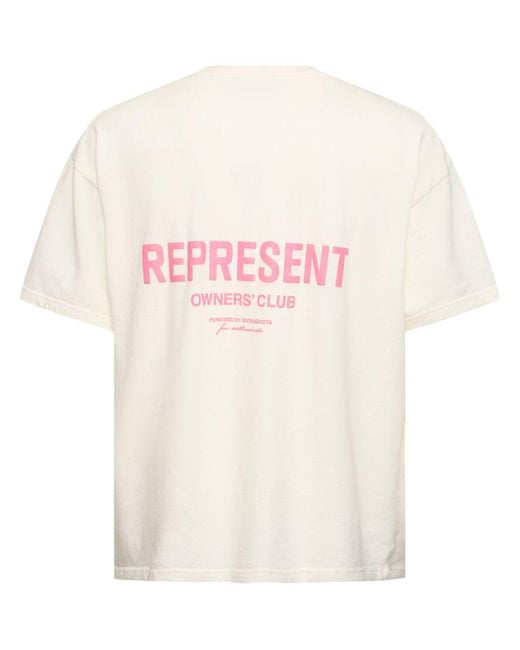 T-shirt owners club in cotone con logo di Represent in White da Uomo