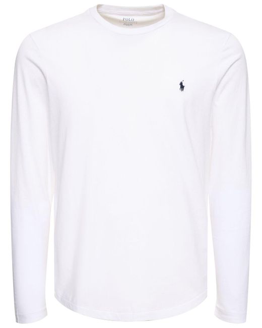 Polo Ralph Lauren Langarm-shirt Mit Rundhalsausschnitt in White für Herren