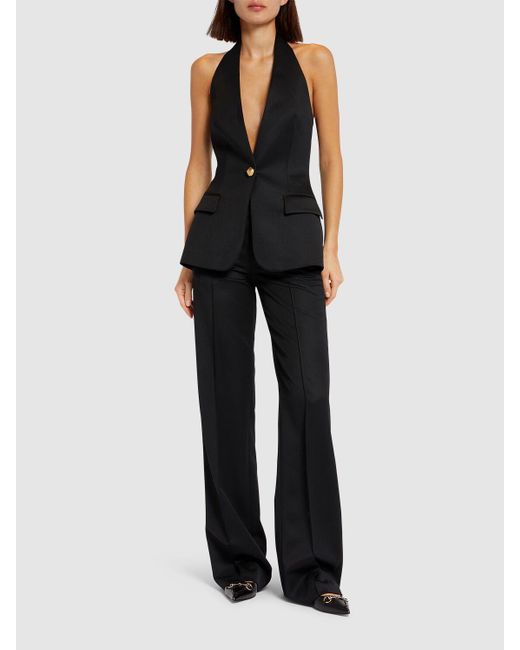GIUSEPPE DI MORABITO Black Wool Tailoring High Waist Straight Pants
