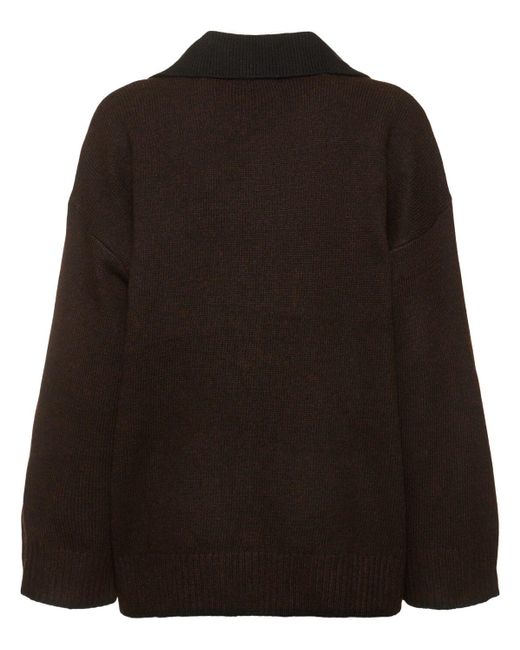 WeWoreWhat Black V Collar Knitted Sweater