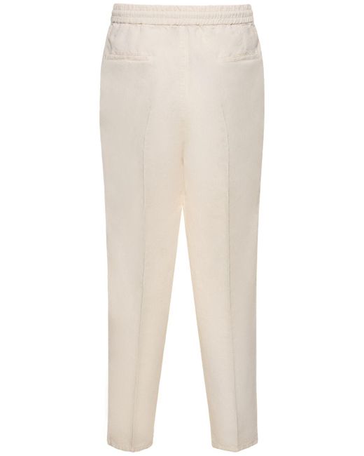 Brunello Cucinelli Natural Cotton & Linen Drawstring Pants for men