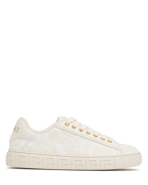 Versace Sneakers Aus Baumwolle "barocco" in White für Herren