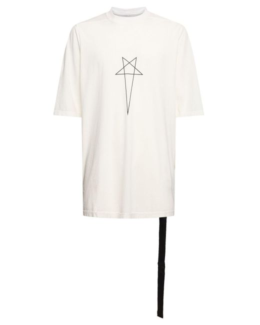 T-shirt en coton jumbo ss t Rick Owens pour homme en coloris White