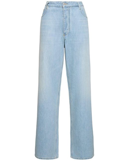 Bottega Veneta Blue Wide Leg Light-bleached Denim Jeans