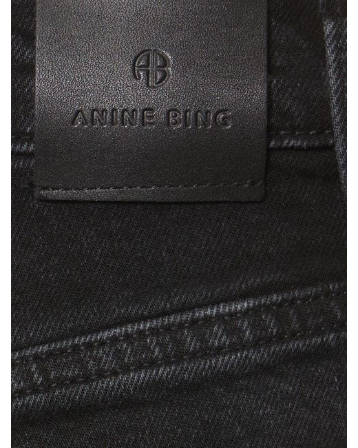 Anine Bing Black Bry High Rise Straight Jeans