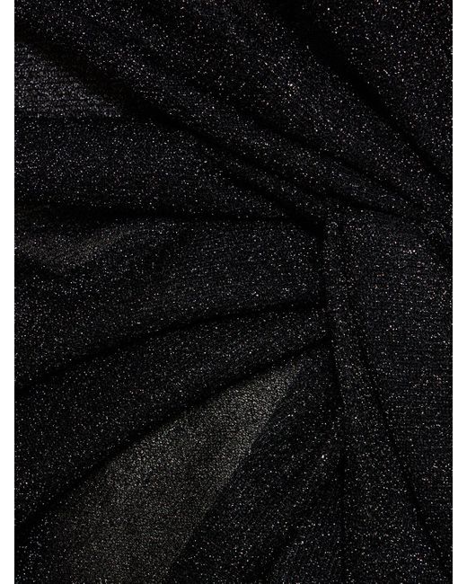 Oseree Black Lumière Knot Lurex Long Dress