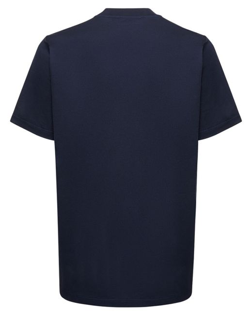 Marni Blue Floral Logo Print Cotton Jersey T-Shirt for men