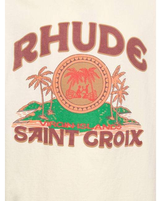 Rhude T-shirt Aus Baumwolle "saint Croix" in Multicolor für Herren
