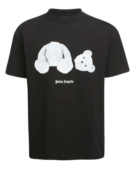 Palm Angels Black Ice Bear Print Cotton Jersey T-shirt for men