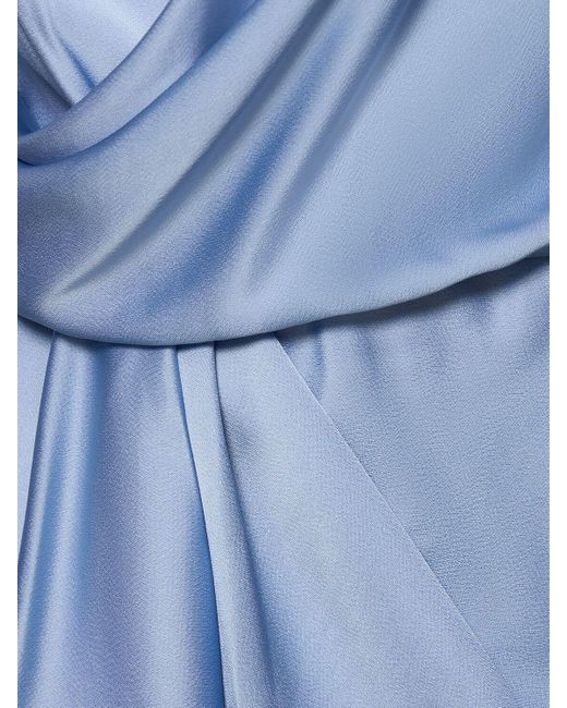 Robe midi drapée à manches longues talita Jonathan Simkhai en coloris Blue