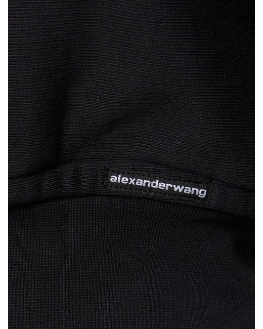 Suéter corto de algodón con cuello vuelto Alexander Wang de color Black