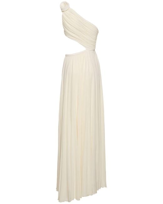 Giambattista Valli White One-shoulder Cut Out Viscose Long Dress
