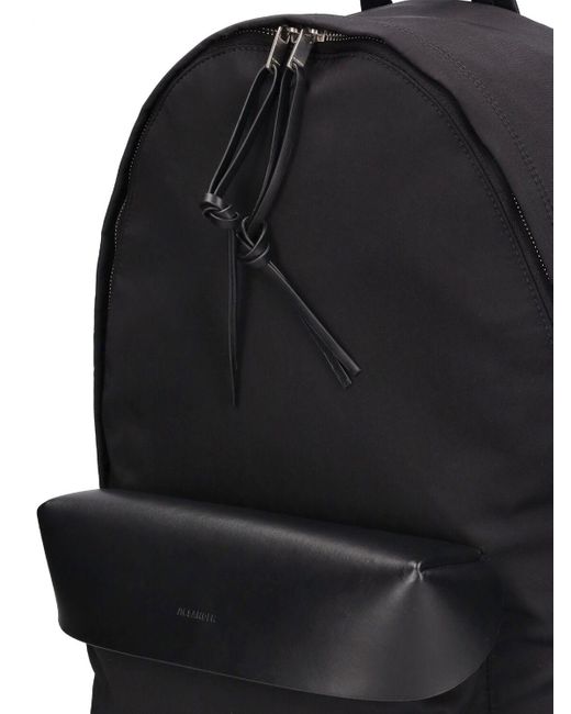 Jil Sander Black Nylon & Leather Backpack for men