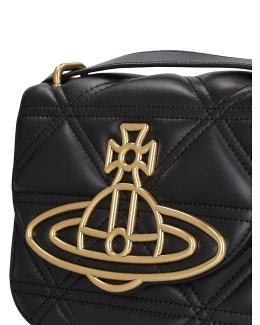 Vivienne Westwood Black Linda Leather Crossbody Bag