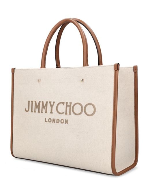 Jimmy Choo Natural Avenue M Recycled Cotton Tote Bag