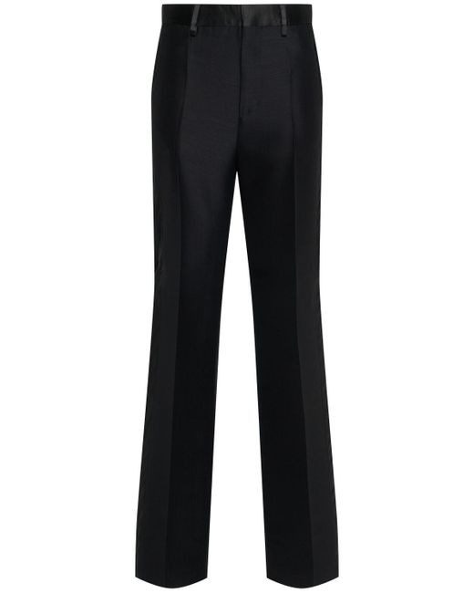 DSquared² Black Gerade Hose Aus Seide Und Wolle "daisy Tux"