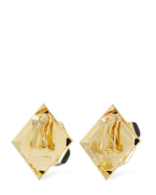 Boucles d'oreilles avec cristaux pyramid Alessandra Rich en coloris Metallic