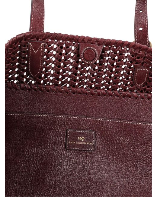 Anya Hindmarch The Neeson Square Leather Tote Bag in Purple Lyst UK