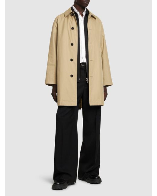 Burberry Natural Long Cotton Raincoat for men