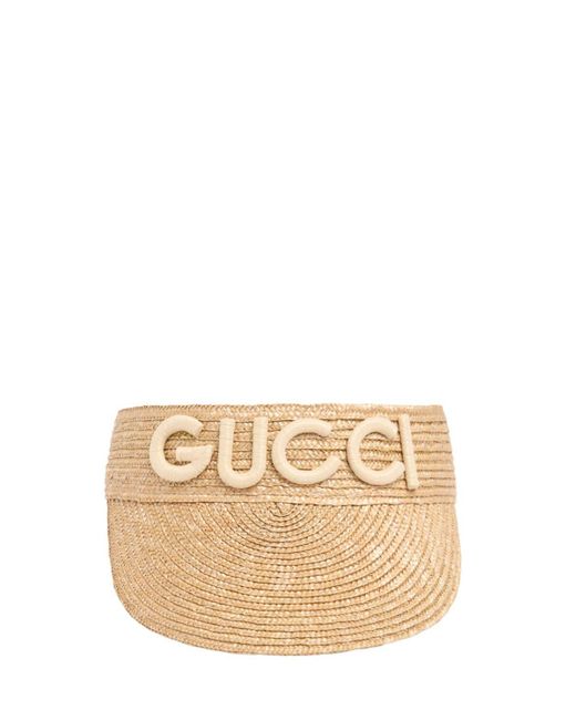 Gucci Natural Woven Straw Visor