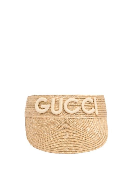 Gucci Natural Woven Straw Visor