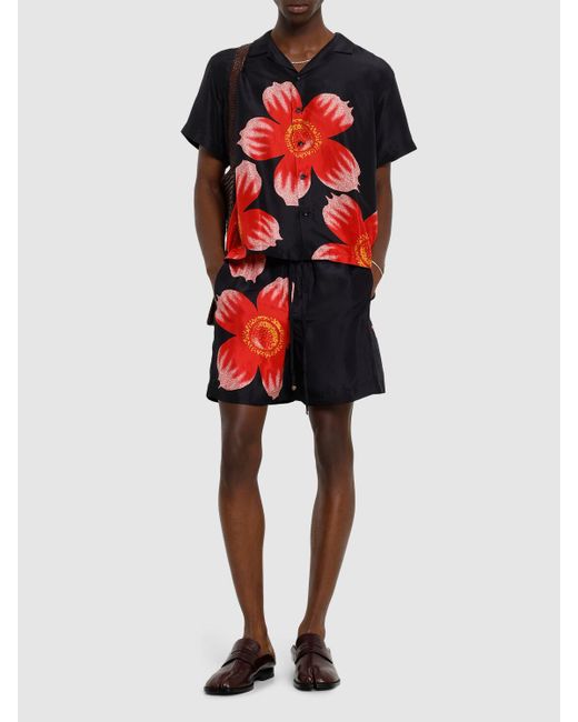 HARAGO Shorts Mit Blumendruck in Red für Herren