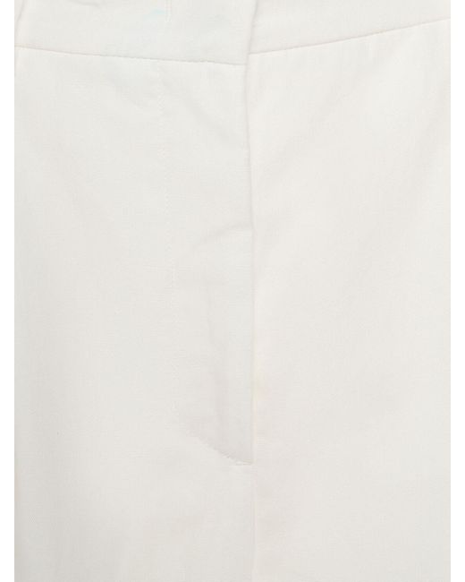 Shorts de lona de lino y algodón Weekend by Maxmara de color White