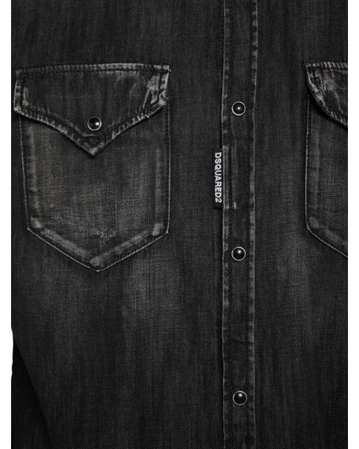 Uomo Camicia Western di DSquared² in Black da Uomo