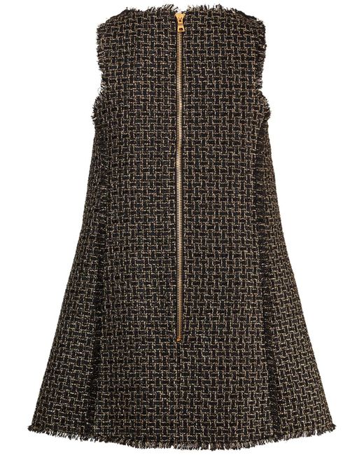 Balmain Black Tweed Lurex Mini Dress