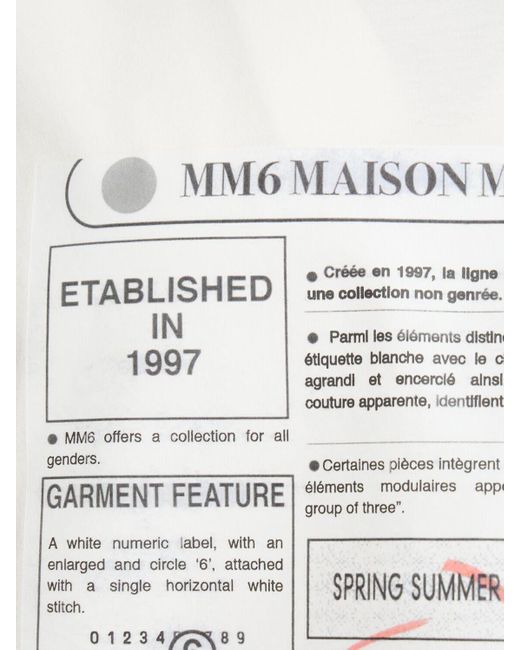 メンズ MM6 by Maison Martin Margiela ホワイト Newspaper プリントTシャツ White